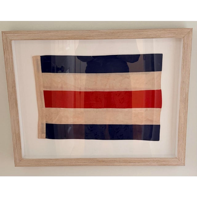 Framed Antique Signal Flags-Set of 3 For Sale - Image 10 of 15