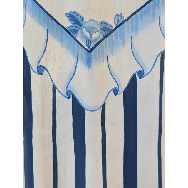 Vintage Trompe Loeil Hand Painted Skirted Side Table For Sale - Image 17 of 17