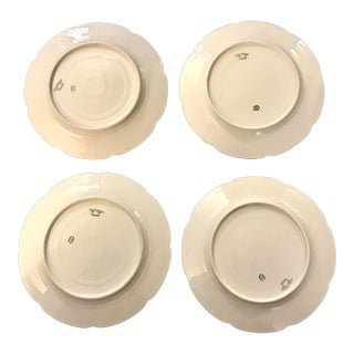 French Limoges Old Abbey Porcelain Floral Dinner Plates - Set of 4 For Sale