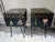 Moody Botanical Functional Art | Vintage Nightstand Pair | Hand-Decorated | Resin Top | Hairpin Legs For Sale - Image 4 of 11