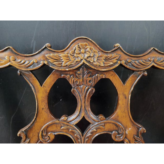 Wood Jonathan Charles Buckingham Collection Mahogany Chippendale Dining Chairs For Sale - Image 7 of 14