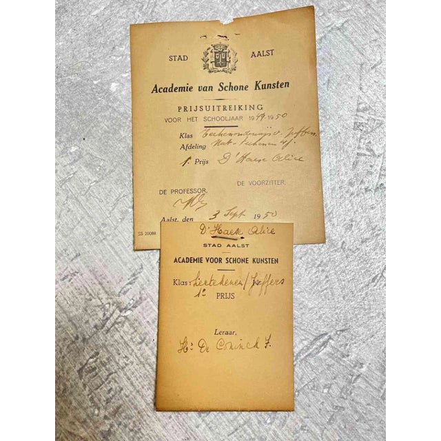 Brown Painted Four-Panel Screen, 1950s For Sale - Image 8 of 12