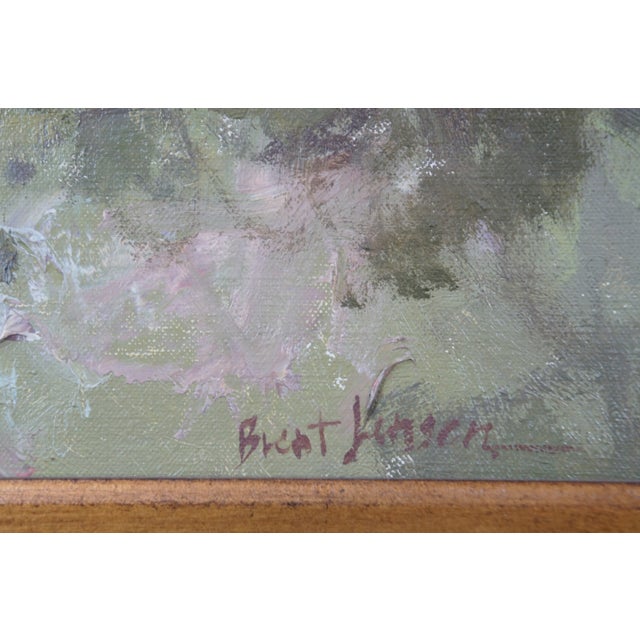 Brent Jenson Country Village Landscape Impressionist Oil Painting on Board 34" For Sale - Image 6 of 12