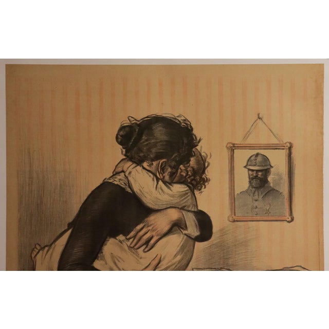 Illustration 1917 Original Wwi French Poster - "Pour Que Vos Enfants Ne Connaissent Plus Les Horreurs De La Guerre"- Société Générale - George Reson For Sale - Image 3 of 3