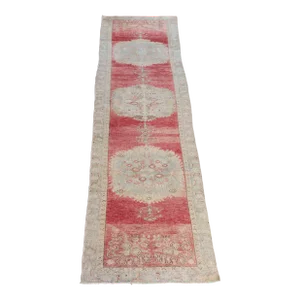 1940s Vintage Hallway Runner Rug -12' 2 X 2' 11