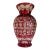 Vintage Bohemian Ruby Red Cut-to-Clear Crystal Vase For Sale