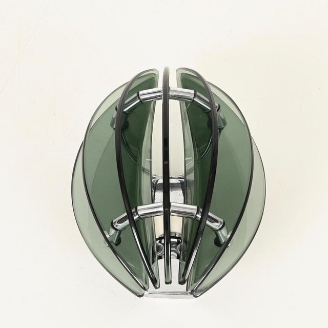 Green Crystal and Chrome Wall Sconces by Veca, Italy, 1970s, Set of 2 For Sale - Image 14 of 16