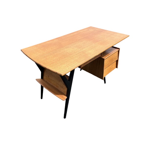 Black Vintage Desk by Louis Paolozzi, 1950s For Sale - Image 8 of 13
