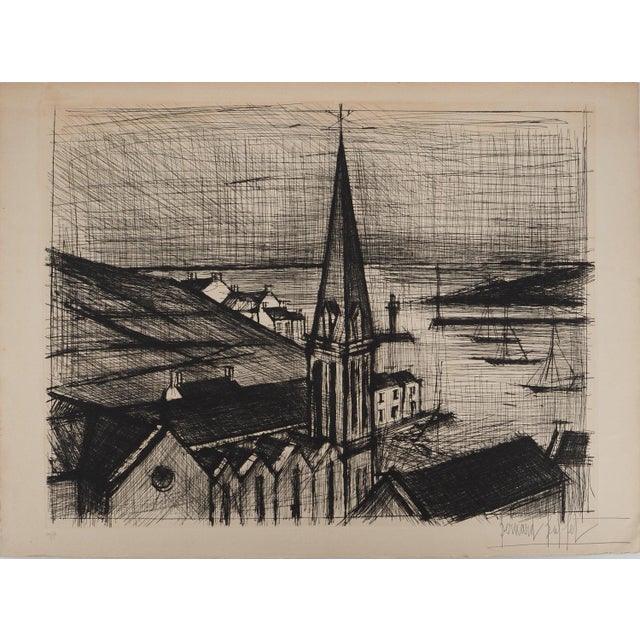 Bernard Buffet, Brittany, The Bell Tower of Sauzon, Original Engraving For Sale - Image 6 of 6