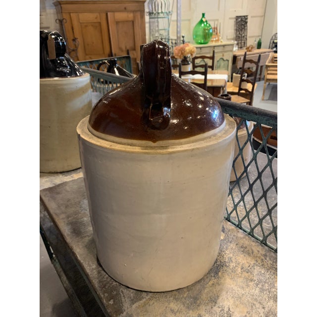 American Mid 19th Century Antique Stoneware Jug For Sale - Image 3 of 8