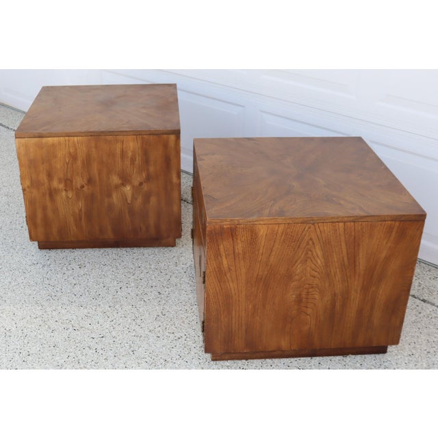 Campaign Pair of Vintage Campaign Style Nightstands / End Tables For Sale - Image 3 of 7