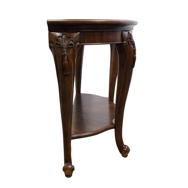 Brown American Drew Bob Mackie Home Classics Traditional Style 60" Demilune Accent Sofa Table W. Glass Top 583-927 For Sale - Image 8 of 9