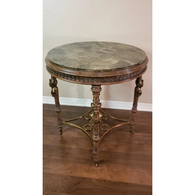 French French Gilt Bronze Table After Adam Weisweiler For Sale - Image 3 of 12
