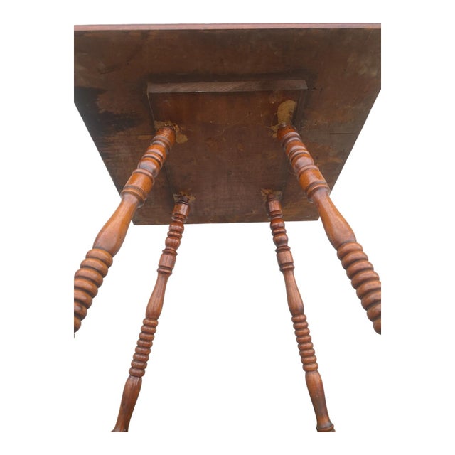 Antique American Maple Parlor & Accent Table, Early 1900s, Victorian Style For Sale - Image 9 of 15