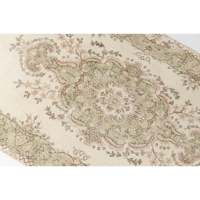 Textile 1950s Muted Olive Oushak Area Rug For Sale - Image 7 of 8