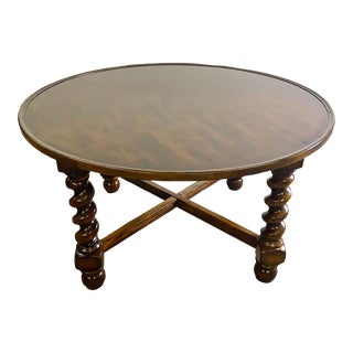 Round Coffee Table Tea Table With Barley Twist Legs For Sale