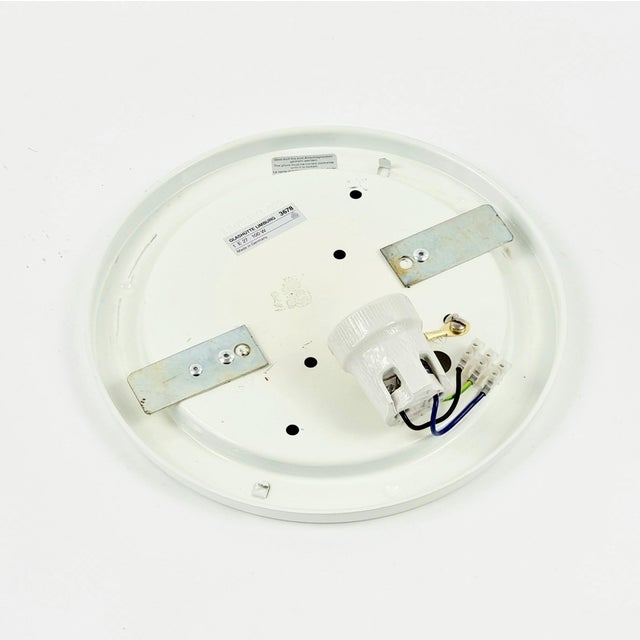 Mid-Century Modern White Iron and Glass Flush Mount from Limburg, Germany, 1970s For Sale - Image 9 of 11