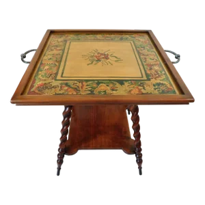 Vintage South Cone Trading Company Wood Twist Tray Table