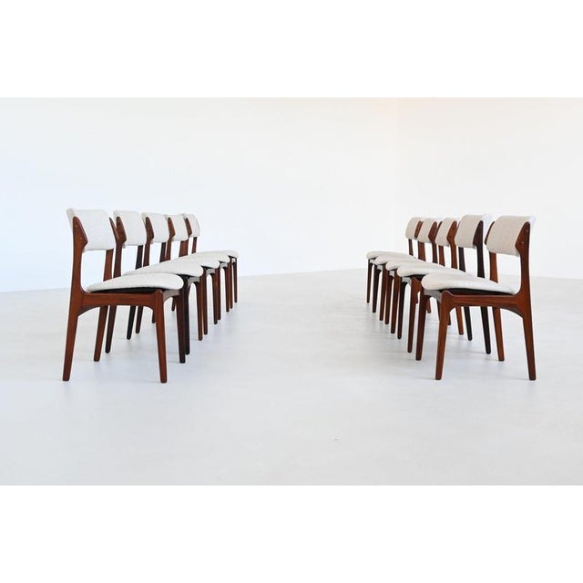 Mid-Century Modern Vintage OD 49 Dining Chairs in Rosewood by Erik Buch for O.D. Mobler, 1960, Set of 10 For Sale - Image 3 of 18