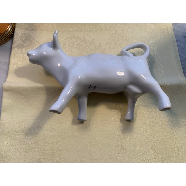 French Porcelain Cow Creamer Pitcher Mid-20th Century For Sale In Palm Springs - Image 6 of 11