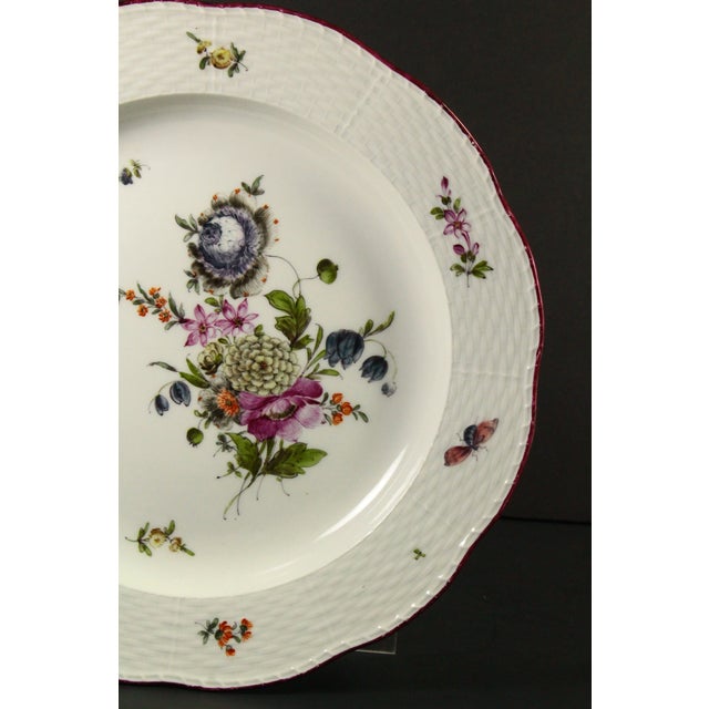 1870-1882 KPM Berlin Plates With Flowers & Insects, Deutsche Blumen - Set of 6 For Sale - Image 9 of 18