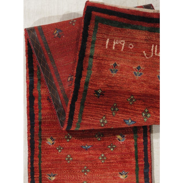 Vintage Hand-Knotted Persian Gabbeh Runner 2'0" X 9'9" For Sale In Washington DC - Image 6 of 6