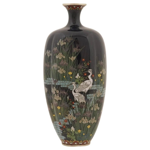 Metal Japanese Cloisonne Enamel Silver Wire Vase Attributed to Hayashi Kodenji For Sale - Image 7 of 7
