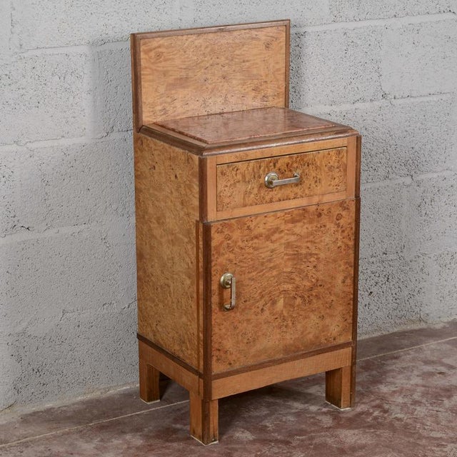 Art Deco Nightstand in Walnut Burl Wood For Sale - Image 3 of 11