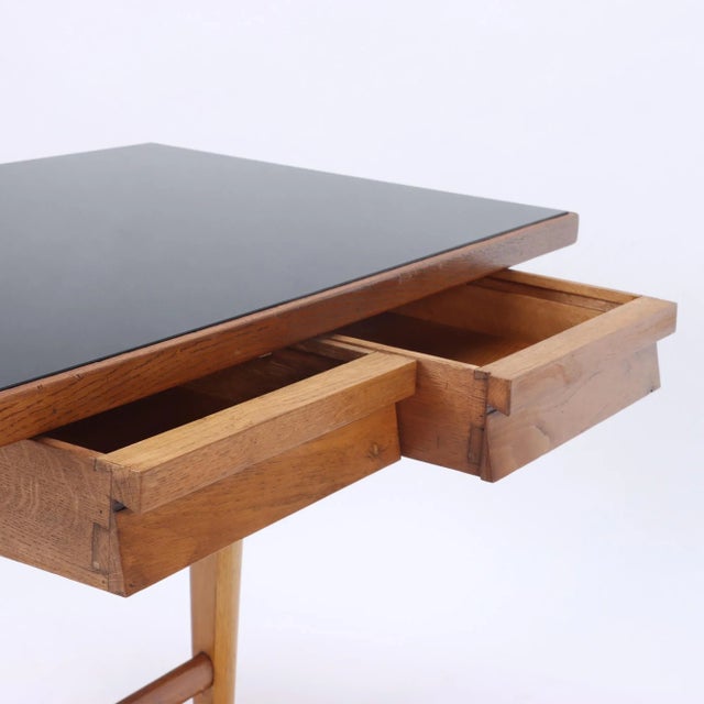 Italian 1960s Vintage Italian Architect's Oak Table For Sale - Image 3 of 7