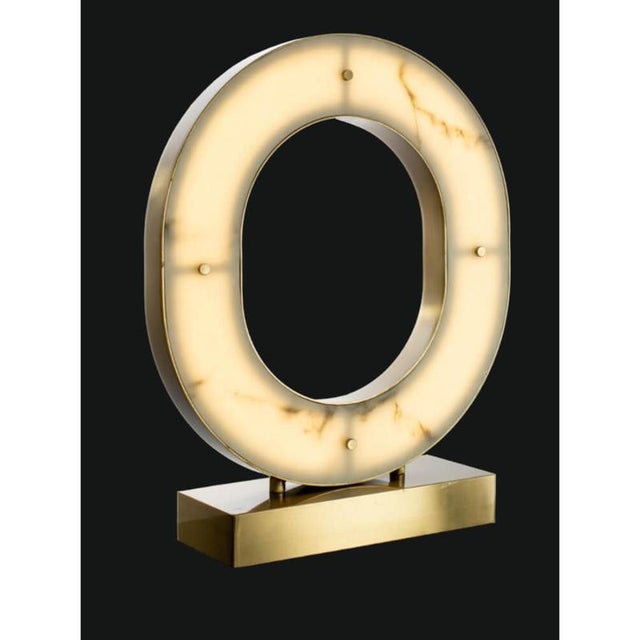 Collection orione alabastro table lamp, metal and crystal, ncl 117/50 by jago dimensions: d 40 x h 50 cm. Materials:...
