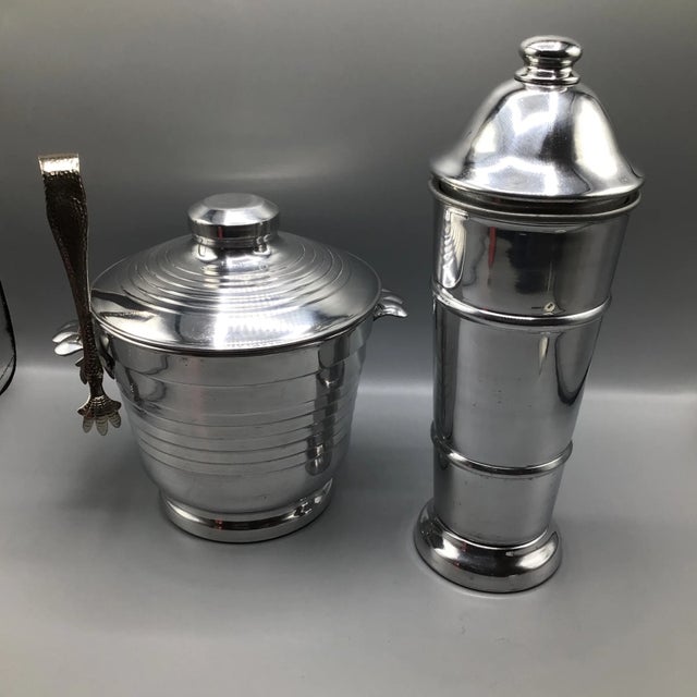 Aluminum Kraftware Cocktail Shaker With Italian Mascot Ice Bucket and Tongs-Set of 3 For Sale - Image 13 of 13