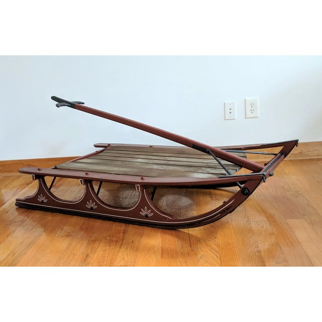 Early 20th Century Vintage Americana Large Wood Sled For Sale - Image 5 of 11