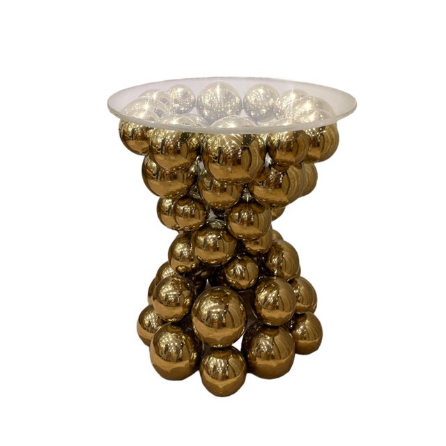 A pair of vintage Frizzante tables, Attributed to Mandy Shanahan for the Phillips Collection. Acrylic tops. Unsigned.