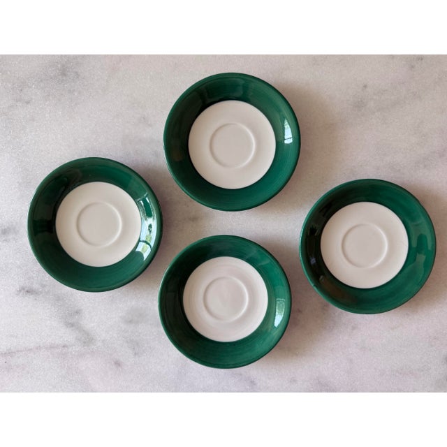Green Mid 20th Century Set of 4 Shenango Pottery Espresso Cups and Saucers - 8 pcs For Sale - Image 8 of 10