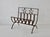 Rustic Western Style Wrought Iron Fireplace Log Holder Open Stars Cutouts Detail Vintage For Sale - Image 12 of 13