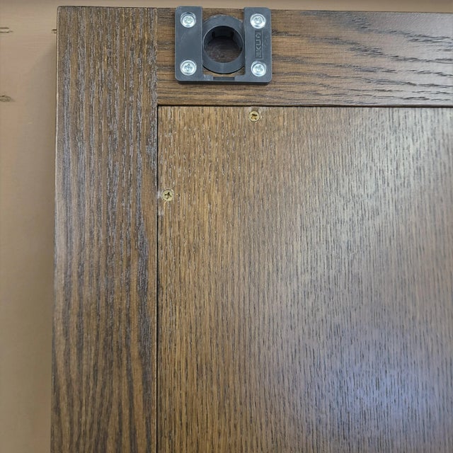 2010s Andre Originals-SoHo Grand Nyc Oak Closet Doors With Geometric Mirrored Glass - A Pair For Sale - Image 5 of 6