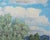 Textile Fred Darge Green, Yellow, and Blue Abstract Impressionist Western Desert Landscape, Mid-20th Century For Sale - Image 7 of 12