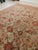 Textile Antique Oushak Carpet, Handmade Oriental Rug, Pale Light Blue, Coral, Raspberry For Sale - Image 7 of 15