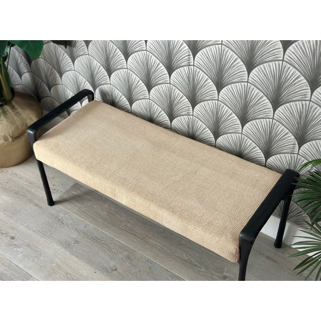 “Bodhi” Transitional Brutalist Metal Upholstered Bench by Pottery Barn For Sale - Image 10 of 12