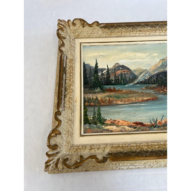 Vintage Teton Mountains Scenic Landscape Framed 1971 Painting by f.d. Lessley. For Sale In Seattle - Image 6 of 8