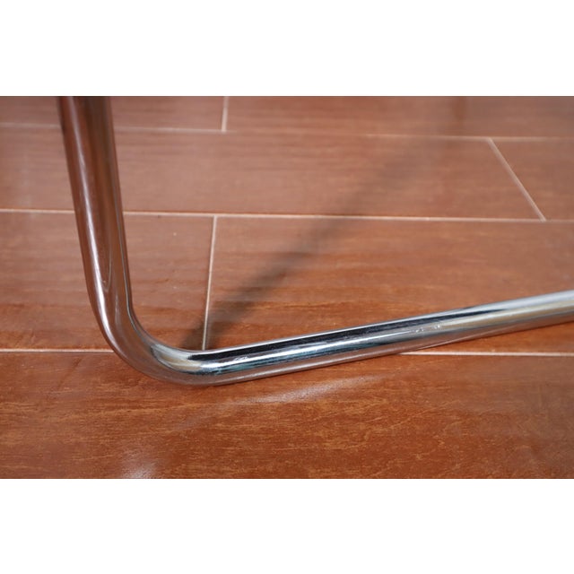 Vintage Pair Tubular Chrome Arm Chairs by Goodform Bauhaus Milo Baughman Style Mid Century Modern Retro For Sale - Image 11 of 13