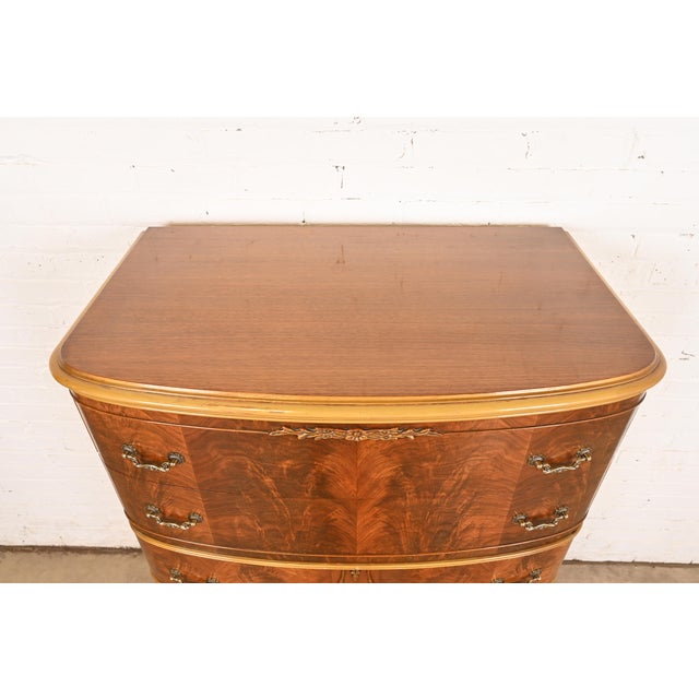 Wood Romweber Style French Provincial Louis XV Flame Mahogany and Parcel Painted Dresser, Circa 1920s For Sale - Image 7 of 12