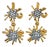Kenneth Jay Lane Designer Gold Swarovski Crystal Starburst Drop Post Earrings, A Pair For Sale