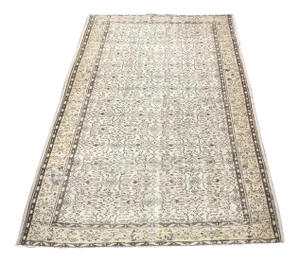 Vintage Oriental Design Turkish Handmade Beige Rug
