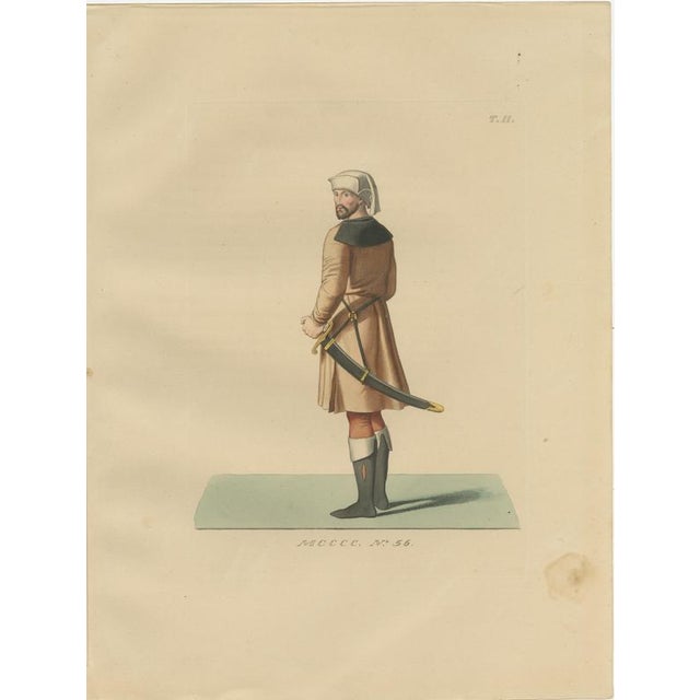 Paper Medieval Costume Studies, 1860, Paper, Set of 8 For Sale - Image 7 of 10
