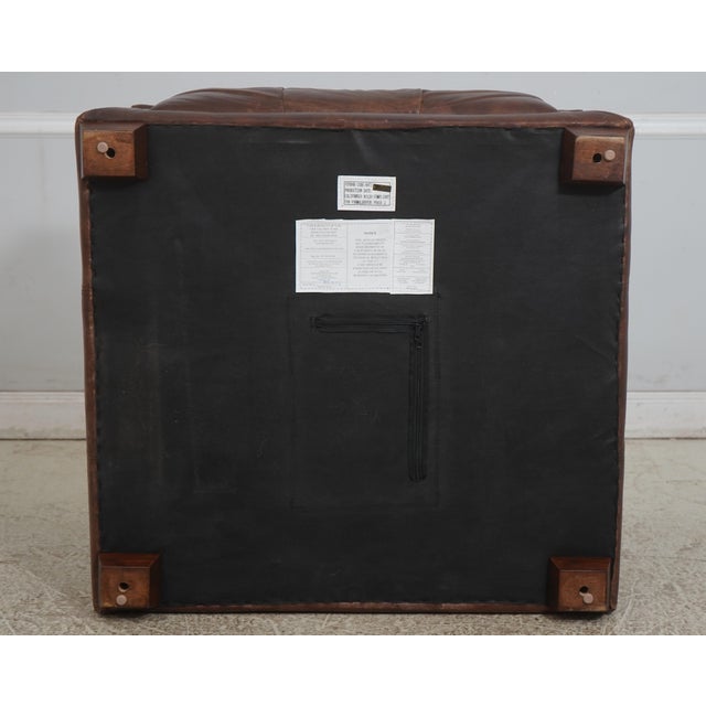 Pair Restoration Hardware Tufted Leather Chesterfield Chairs For Sale - Image 17 of 18