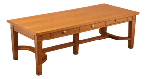 Arts & Crafts Style Large Oak Library Table