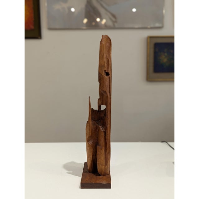 Brutalist Hand-Carved Hardwood Totem Sculpture For Sale - Image 10 of 13