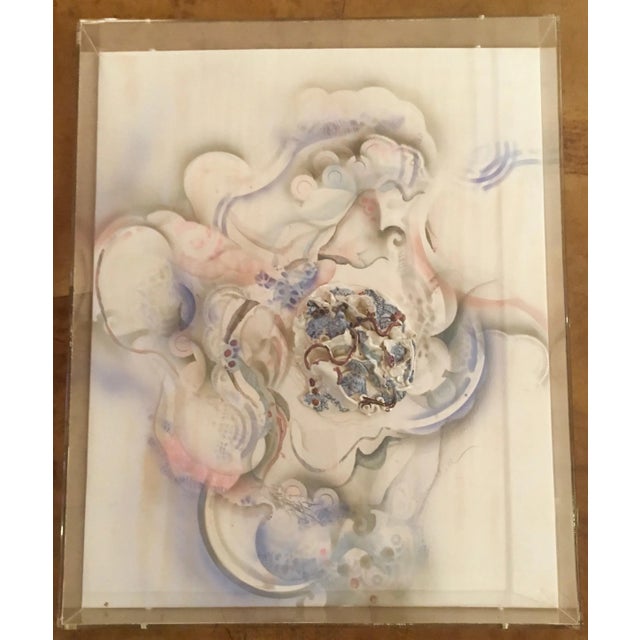 White Mixed Media in Lucite 'Unveiled' Signed For Sale - Image 8 of 8