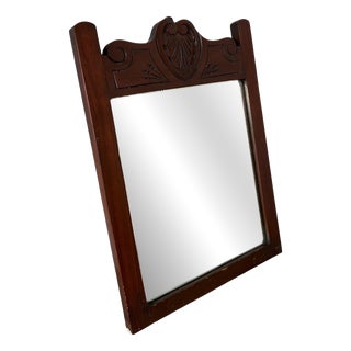 Antique French Carved Oak Wall Mirror For Sale